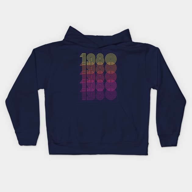 1980 Kids Hoodie by NeonOverdrive